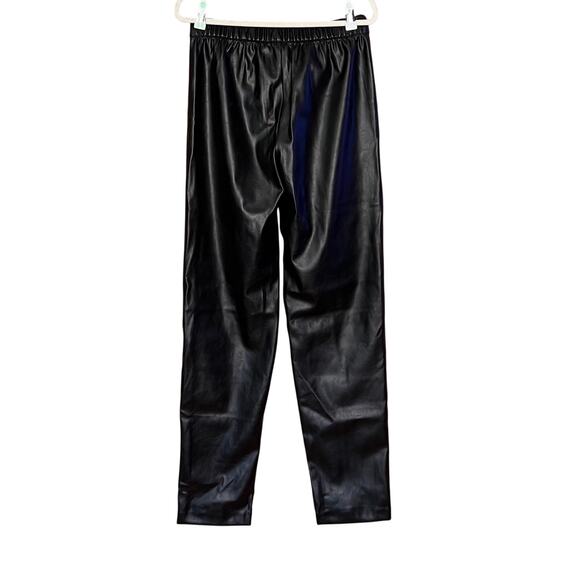 Gap Women’s Black High Rise Vegan Leather Straight Pull-On Pants, Sz Small Tall - Picture 3 of 11